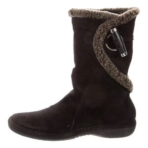 Stuart Weitzman Women’s Blaspo Black Suede Faux Fur Lined Ankle Boots Size 7M US